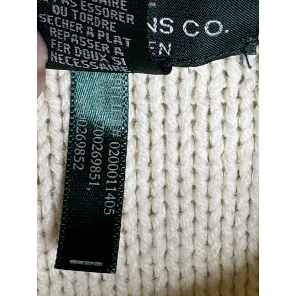 LRL Ralph Lauren Women's M Ivory Shawl Collar Sweater Poncho Classic Coastal - Picture 7 of 11